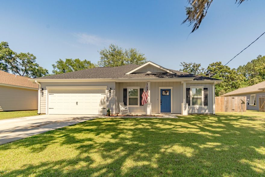 Like new 3 bedroom, 2 bath Craftsman style home close to Tyndall AFB! This gorgeous home features hardi board siding, wood laminate flooring, granite countertops in kitchen and bathrooms, undermount sink, white cabinetry, stainless steel appliances, breakfast bar, 9' ceilings, 2 car garage, new privacy fenced backyard with covered front and back patio located on a nice sized lot. All info/sizes/measurements are approx, please verify if important.