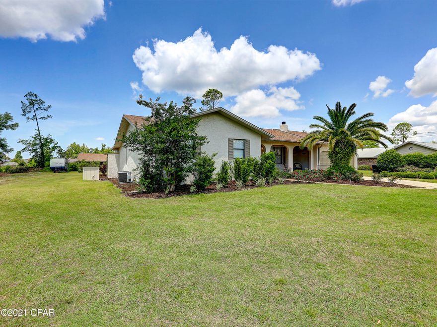 Paddle out to the bay from this beautiful mediterranean style home! This gem sits on a near ACRE lot with shallow water canal frontage on two sides. The home features 3 bedrooms, 2 baths with separate living room, den and fully enclosed sunroom. Yards are beautifully landscaped and perfect for entertaining with a huge backyard, pavers and large deck. The Aqua Pro well system keeps the yard looking great and means there is NO WATER BILL. The 20x40 foot shed outbuilding is perfect for storage or a workshop with a concrete slab to park a boat, RV or play basketball. The home is at the end of a cul de sac so lots of extra parking and plenty of room to add a pool.  Brand new paint and carpet throughout! Completely remodeled in 2015.

All measurements are approx, pls verify if important