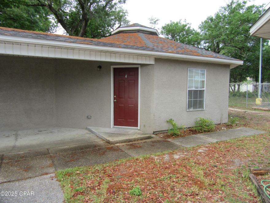 Attractive 2 Bedroom 1 Bathroom apartment in central Panama City. Open floor plan with Vaulted Ceilings and recent renovations include but not limited to, carpet flooring throughout, upgraded features, fixtures and appliances. Convenient to shopping and dining. Rent includes lawn care. All property sizes and ages are approximate, please measure and/or verify if important. School assignments are subject to change, please check with Bay County for most accurate information. Deposit is the same as one month's rent. No pets allowed.