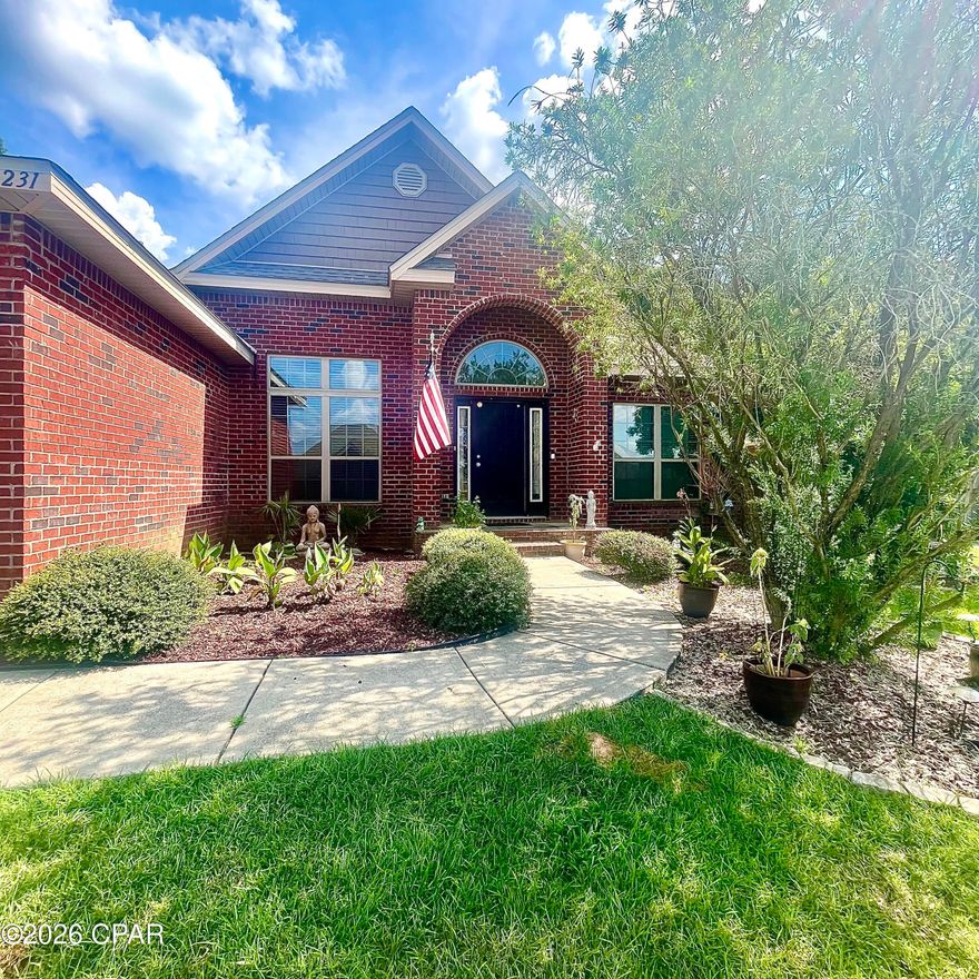 Fantastic and beautiful home in the very popular subdivision of liberty Oaks in Crestview. Over 2000 square feet in this home. New flooring, NO CARPET. 3 Bedrooms, 2 baths PLUS an office. This office can be used as an extra sitting room or TV room. Also has a formal dining room, high ceilings, and open floor plan.Beautiful dark cabinets and granite counter tops. House has solar panels that are paid off. Verify measurements if important.