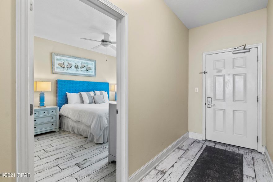 'CURRENTLY UNDER CONTRACT, SELLER ACCEPTING BACKUP OFFERS'  This 2-bedroom, 2-bath unit with a bunk area for the kids has stunning views overlooking the beach.  This unit has a king master with a large ensuite bath that includes a garden tub and separate shower, a queen guest bedroom, and twin bunks in the hall.  The kitchen has granite countertops and bar seating for dining, or just hanging out with the family.  The open concept is perfect for the family to enjoy being together after a fun day in the sun.Updates to flooring and furnishings have been made in the last two years.