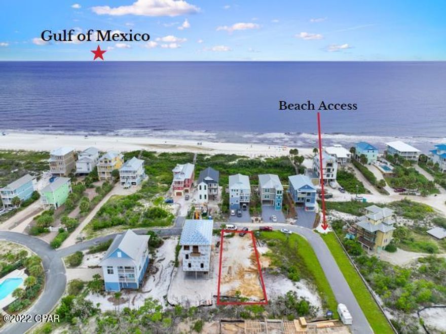 AMAZING 1ST TIER LOT ON THE N CAPE CLEARED & READY FOR NEW CONSTRUCTION IN THE PREMIER SUBDIVISION OF MONARCH BEACH! Take advantage of this amazing opportunity to build on a gulf & bay view lot in the X Flood Zone just steps to sugar white sand beaches. Monarch Beach is up & coming w/newly constructed homes in progress. This is one of few remaining available sites. Short term rentals are allowed making this the ideal investment property or the vacation getaway you've been planning. At .16 acres, most design plans can be accommodated. Enjoy the laid-back atmosphere of our pet friendly beaches & miles of paved biking & walking trails. Teeming with wildlife is nearby St Joseph State Park along w/multiple boat launch sites, restaurants & shopping. Make plans to view this property today!