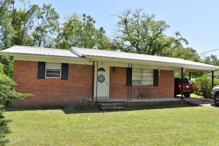 Inside the city limits of Chipley sits this cute, brick 3 bedroom/ 1 bathroom home.  Inside features an open floor plan in the living/ dining/ kitchen area.  Outside features a one car carport. 

Home was re-wired in 2017 and new HVAC in 2017.  Property was formerly being used as a rental and would make the perfect investment or first-time home.  Property is located not far from shopping, hospital, restaurants and schools.  Call today for your personal viewing!!