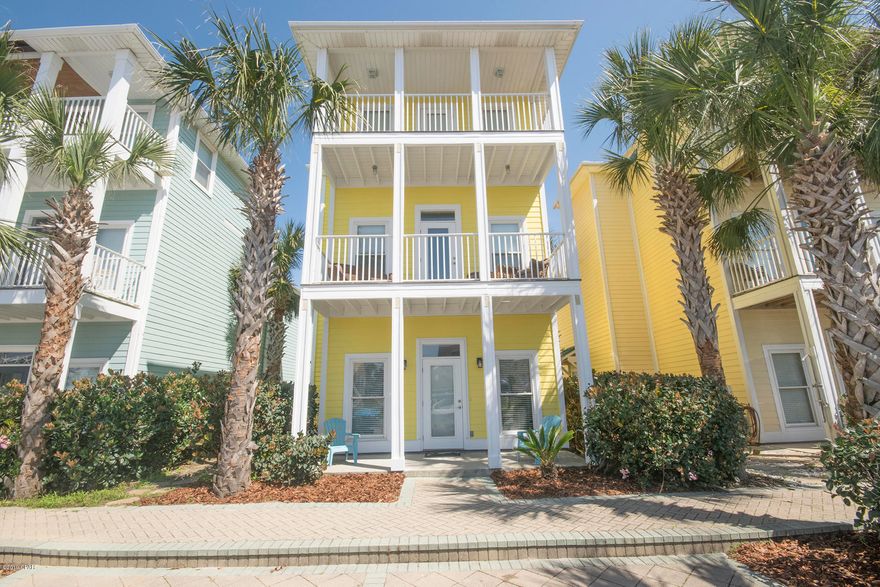 5310 Thomas Drive, 2400 square feet, 3 bedrooms, 3 full baths and 2 half baths with an inground pool! A true beach house, investment property or private residence. The exterior has just been painted and the backyard fence is new. Located on the East end pf PCB, close to Schooners, Patches, State Park as well as boat storage and grocery stores. Minutes from Grand Lagoon, pass and across the street from the Gulf. The drone photos show the close proximity of the house to the water. Features 3 master suites, golf cart friendly area, fully furnished, short term and long term rental approved! Marketed correctly and with a pool, these 3 story homes are rental machines! Come visit today!