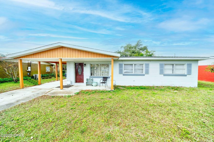 CURRENTLY UNDER CONTRACT, SELLER WILL CONSIDER BACKUP OFFERS 3 bedroom, 2 bathroom block home with a 2019 roof situated on an oversized lot on a dead-end street! This home features a spacious living room and a stepdown den, perfect for entertaining. The eat-in kitchen boasts plenty of cabinets and counter space. There is also a laundry room off the kitchen with access to the backyard. Washer and dryer conveys. The primary bedroom has a private primary ensuite bathroom. The primary bathroom features a walk-in shower with surround tile. The two additional bedrooms share a full guest bathroom with an updated vanity and a shower/tub combo featuring surround tile. The large, fenced backyard is perfect for enjoying the Florida sunsets with family and friends. The shed will convey. This home is located near TAFB, schools, parks, a new recreational complex, restaurants, shopping, and more! Check out this home today!