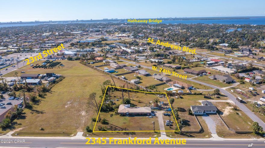As per planning and zoning-This large 1.285 acre parcel is zoned MIXED USE 3 and can be used for residential or various commercial purposes. This location on Frankford gives you quick access to 23rd St. or Highway 390. 

The parcel can most likely be rezoned to General Commercial if needed. The property has many possibilities including but not limited to Multi-family residences, professional offices, daycare, Hair salon etc. Located in a highly traveled area with 200 feet of frontage on Frankford and approximately 280 feet of depth. All sizes taken from tax records so please verify. According to the public works department water and sewer can be tied in from across the street. Active water and sewer if available once tied in to the property.