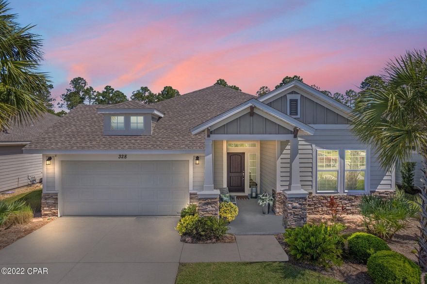 CURRENTLY UNDER CONTRACT, SELLER ACCEPTING BACKUP OFFERS **WOW!! VA BUYERS CAN TAKE ADVANTAGE OF AN ASSUMABLE MORTGAGE THAT HAS A RATE OF 3.75%** Come home to 328 Johnson Bayou Drive, a 4 bedroom, 3 bath, 2672 sf home in Breakfast Point in Panama City Beach. This open floor plan welcomes you with a large kitchen opening up to the family room and plenty of natural light. The large master suite features a super shower and beautiful views. There are TWO bonus/flex spaces that can be used as game rooms, formal living area or offices. Enjoy your morning cup of coffee on the covered back porch with no neighbors behind as it overlooks conservation area.  This beautiful home is also across the street from a park where you can enjoy nature, tranquility and privacy. Walk to Breakfast Point Academy or Arnold High School, and enjoy easy access to grocery/restaurants just a golf cart ride away