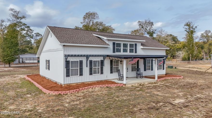 !!Price Improvement!!

Welcome to peaceful country living at 15608 NE New Market Road in Hosford, Florida -- a beautifully crafted 2024 new build designed for comfort, space, and everyday enjoyment. Set on .85 acres with a fenced yard, this 3-bedroom, 2-bath home offers 1,761 square feet of modern living where you can relax, entertain, and enjoy the quiet charm of North Florida.

Step inside to find bright open spaces, stylish finishes, and thoughtful design that makes daily life feel easy. The spacious layout flows naturally, creating the perfect setting for gathering with friends, hosting meals, or simply unwinding after a long day. Spray foam insulation in the roof and west wall adds energy efficiency and year-round comfort.

Outside, the fenced yard provides room to enjoy outdoor activities, gardening, or peaceful evenings under the open sky. The location offers the best of both worlds -- privacy with convenience. You're approximately 45 minutes from Tallahassee International Airport, about an hour to downtown Tallahassee, and just over an hour to the beautiful beaches of St. George Island.

If you're looking for newer construction, modern comfort, and space to enjoy the Florida lifestyle, this property is ready for you. Schedule your private showing today and experience it for yourself before it's gone.
