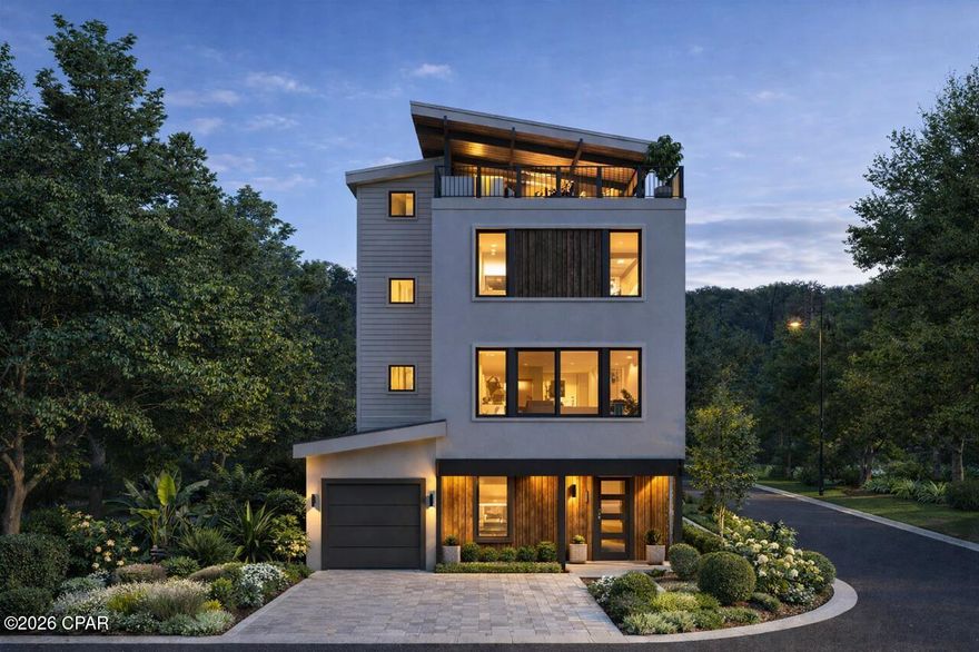 QUICK MOVE IN!! This home comes fully furnished & turnkey ready! Please ask about rates starting as low as 5.75%. Welcome to Wildwood at Inlet Beach, where modern elegance meets coastal charm. Crafted by Bluscape Homes, this brand-new South Walton community seamlessly blends luxury with beach living. Perfectly positioned near top-tier dining, shopping, and entertainment, you're just moments from 30 Avenue, Rosemary Beach, Lake Powell, Camp Helen Gulf Front State Park, and the largest regional beach access in South Walton. Everything you need for an exceptional coastal lifestyle is right at your doorstep. The pedestrian underpass on Hwy 98 offers safe & easy access to all the wonders of 30A without crossing the highway. 

Introducing the SkyBlu, Wildwood's premier floorplan, featuring a breathtaking rooftop deck that adds 1,000 square feet of outdoor living space and panoramic views in every direction. This thoughtfully designed home boasts 6 king-sized en suite bedrooms, two dens, and an optional elevator that whisks you to your rooftop oasis, perfect for unforgettable sunsets. The deck is hot tub-ready with reinforced construction and offers the option for a luxury outdoor kitchen. Inside, enjoy three levels of sophisticated living with high-end finishes like Quartz countertops, GE Profile appliances, stylish flooring, and designer lighting. Additional highlights include a garage and generous front parking. Make this coastal paradise yours and start living the good life today!

**Price reflects the base home cost and lot premium. Final price may vary depending on selected options.**