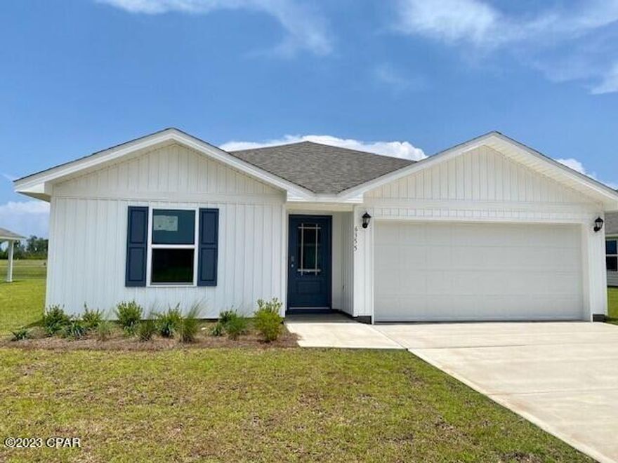 Liberty neighborhood is conveniently located in beautiful Panama City off Star Avenue near 231. Located just 25 minutes from Tyndall Airforce Base, 20 minutes to hospitals, and less than 15 minutes to shopping, restaurants, and grocery stores you will be amazed at the convenience once you enter the winding entrance to this beautiful sanctuary. Liberty, D.R. Horton's premier new lifestyle community, offers a 75,000 square foot community center with full gym, wellness rooms and much more. Additionally, behind the community center is a water wonderland with resort style pool, splash pads, and an outdoor grilling kitchen with seating. Just when you thought it could not offer more, there are sidewalks, ponds, fountains, and conservation areas throughout this beautiful neighborhood full of nature.
When you enter the Freeport floorplan through the prairie door you will notice immediately the brightness of the entry hallway. This 4 bedroom 2 bath, 1387 square foot, home is an open floorplan with two bedrooms separated by a full bathroom at the front of the home and one bedroom across the entry hallway affording family and friends alike privacy when visiting. The large kitchen island overlooks the dining room and living room allowing all to be together or doing individual tasks in each area. The main areas of the home as well as the bathrooms and laundry have beautiful luxury vinyl plank while the bedrooms offer plush carpeting. The spacious primary bedroom leads to the bathroom featuring a large shower, single vanity, and a large closet. This home is situated on beautiful oversized lot.  This 4 sides vinyl home is sodded on 4 sides, located amidst beautiful trees, ponds, and fountains.