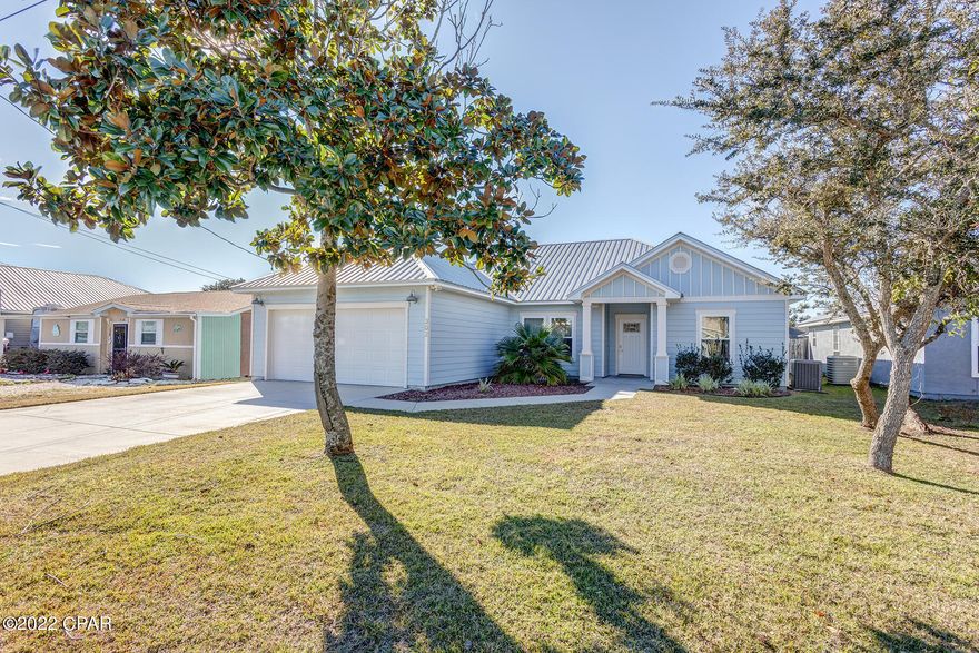 CURRENTLY UNDER CONTRACT, SELLER ACCEPTING BACKUP OFFERs, This home is located just 5 blocks from the Gulf of Mexico,  beach time always!  3 bedroom 2 bath newer home with high end finishes such as the solid surface countertops, marble-like tile in master shower, and coffered ceilings, to name a few.  High desired open floor plan makes for great entertaining, lots of natural light and spacious living.  The kitchen has stainless appliances, a huge Island and a pantry. Backyard is very large, currently has a fire pit, and there is plenty of room for a  larger pool. Call today for your private tour this home will not last!! No short term rentals allowed.