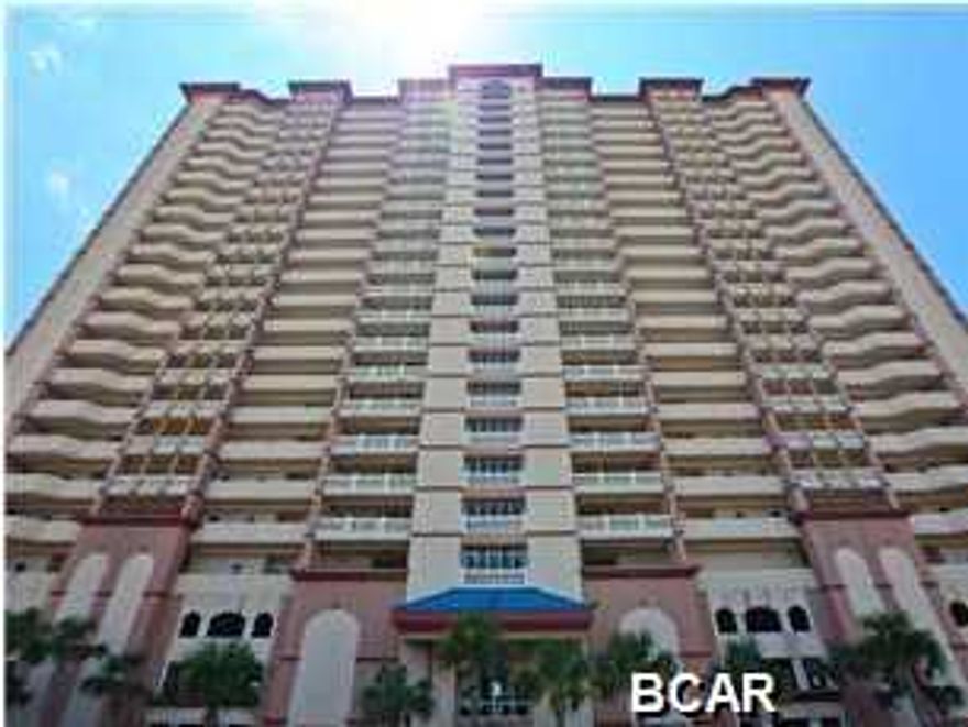 THIS IS A DEVELOPER UNIT! Sunrise Beach Resort is the best that Panama City Beach has to offer! All units are gulf-front and feature gulf-front master bedrooms, private balconies, granite countertops, full laundry rooms with full size washers / dryers and covered parking.Close to Gulf World, St. Joe's Pier Park, Miracle Strip Amusement Park and Shipwreck Island Water Park, this area offers everything a vacationing family will need. Sitting high above a four-story parking garage, the 25-story condominium tower features a magnificent elevated pool deck situated 50-feet above the beach. The private pool deck contains two oversized pools (one of which is heated), two hot tub/spas, and an expansive children's water spray area. Unit has a new outside AC system.