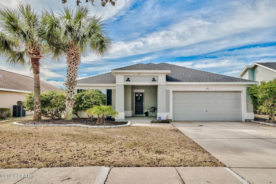 CURRENTLY UNDER CONTRACT, SELLER ACCEPTING BACKUP OFFERS. Location is everything when it comes to Palmetto Trace! Close to Pier Park, Frank Brown Park, NWFL International Airport & more. This split floor plan offers 3 bedrooms, 2 bathrooms, 2 car garage and has been very well maintained and turn key with recent upgrades. The kitchen offers new quartz countertops with white cabinetry and stainless appliances. The oversized pantry and laundry are conveniently located beside the kitchen and adjacent to the garage. The living area boasts cathedral ceilings and the sliding doors create a great flow to the covered patio, great for entertaining. Enjoy living near the beach and a wonderful residential neighborhood complete with covered sidewalks and shaded oaks.