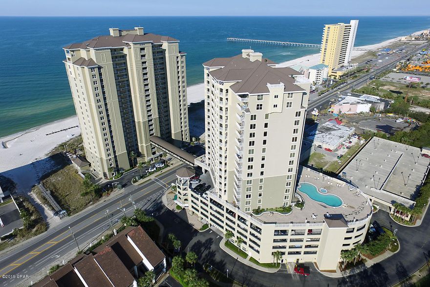 This 3 bedroom 3 bath corner unit condo is located right by the sundeck. It has easy access to the beach and is conveniently located near exercise room and pool.  2 bedrooms have private baths. 3rd bedroom has private entry to the guest bath. Complex has 2 pools which are heated in the winter months, tiki bar, exercise room, picnic areas, grills and covered parking. This unit was on a long term rental. Currently vacant and easy to show.
