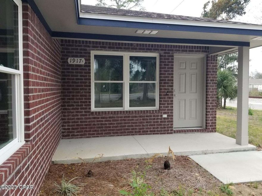 Ask about our Move-in Special, Only $795.00 for your first month rent. New construction all brick with front porch & yard is now ready for you to move-in. offers lots of room with its open floor plan and lots of natural light. LVP flooring throughout and the kitchen offers lots of room as well as the large two bedrooms to fit your furniture. The Master bedroom has its own bath with a walk-in shower with seat and the other full bathroom has a full tub and shower. Utility and washer /dryer room will hold a lot of storage. 10-minute drive to beach side and close to everything.