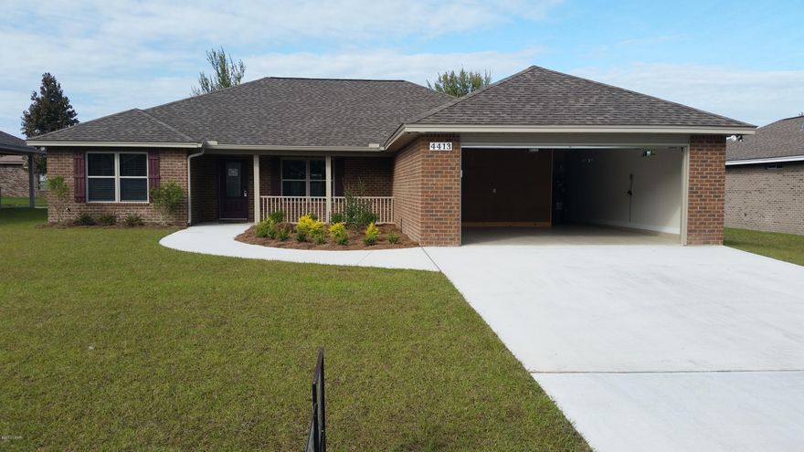 Locally renowned builder, Split 3 bedroom 2 bath all brick home that offers front porch, master bath with his & hers double shower with Rain maker (3 shower heads)with shower seats on both ends and two walk in closet. The kitchen is a dream with all real wood cabinets, solid surface countertops, and stainless steel upgraded appliances. Dining room. There are cabinets in the laundry room. Living room with and electric fire place and crown molding. Home comes with a security system and generator ready electrical outlet with cord. Outdoors there is an enclosed screen patio, outside shower and sprinkler system. Home is built to 140 MPH wind code. At Bylsma Manor Estates with many homes already built and waiting for you to tour today. If important measurements shoul should be verified.