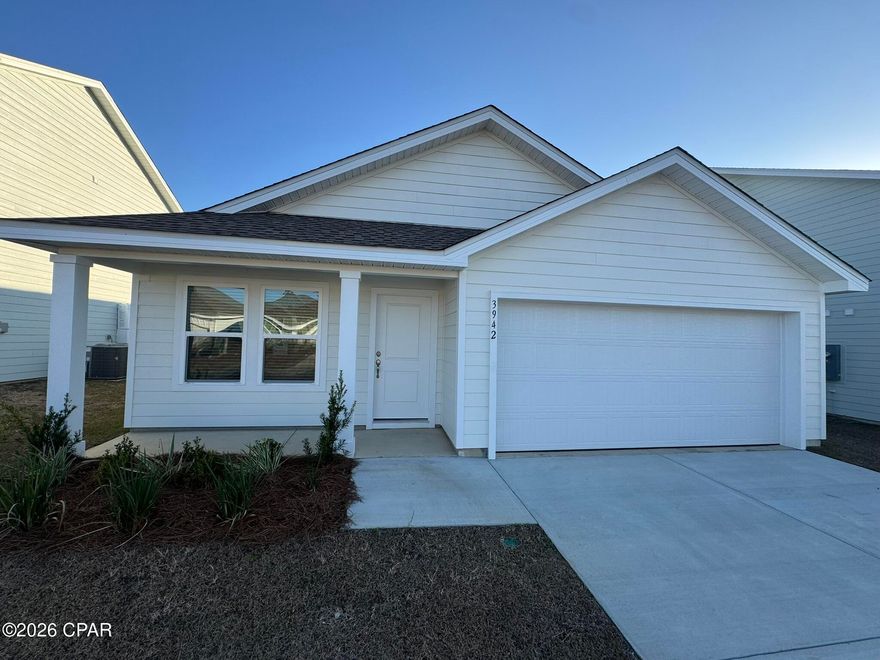 Be the first to call this brand-new 3-bedroom, 2-bath home your own, located in the new phase of Magnolia Hills, one of Panama City's growing residential communities. With 1,474 square feet of thoughtfully designed living space and a two-car attached garage, this home offers modern comfort in a family-friendly setting.

Inside, you'll find an open-concept floor plan with 9-foot ceilings, granite countertops, and stainless steel appliances, creating a bright and welcoming atmosphere perfect for everyday living and entertaining. The kitchen flows seamlessly into the living and dining areas, while the split bedroom layout provides privacy and flexibility for families, guests, or a home office.

📍 Location & Lifestyle

Welcome to 3942 Lombard Street, ideally situated in Panama City's vibrant coastal community. Residents enjoy convenient access to local shops, grocery stores, and dining, with larger retail and entertainment destinations just a short drive away. Downtown Panama City's historic waterfront and Harrison Avenue offer galleries, breweries, farmers markets, and family-friendly events.

Outdoor enthusiasts will love being minutes from bayside parks and scenic waterfronts, including sunsets at Oaks By The Bay Park and relaxing along the St. Andrews Bay shoreline. The home is also approximately 12 miles from Tyndall Air Force Base and 12 miles from Panama City Beach, where 27 miles of sugar-white sand, boating, fishing, and nature adventures await at St. Andrews State Park and Shell Island.

Families benefit from nearby schools, neighborhood parks, and a strong community feel, while commuters enjoy easy access to major roadways. This location blends quiet residential living with the best of coastal Northwest Florida.