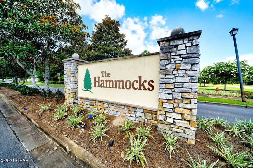 YOUR HOME SEARCH IS OVER! Welcome to the Hammocks! This beauty has been totally renovated with tasteful and impeccable upgrades! New roof, all new cabinets, countertops, fixtures, lighting, and LVT flooring throughout. Open floor plan with a bright kitchen with quartz countertops, gorgeous backsplash, and a deep granite composite sink. All new appliances. The spacious living room with cathedral ceilings opens to a screened Florida rm that looks out to the large backyard, big enough for a pool. Behind is a retaining pond with visiting egrets and herons. The sizeable Master suite also opens up to the screened Florida rm. It has his and hers walk-in closets and the bathroom has an all-new tiled large shower, double vanity, and separate WC. Front yard will be sodded, backyard will be seeded. The Hammocks is a highly desirable neighborhood close to schools and shopping, with sidewalks, underground utilities, and streetlights throughout and a large resort-style community pool! Look no further for your perfect new home! A one-time New Buyer Fee of one-half of one percent (.5%) of the total purchase price made to the St. Joe Community Foundation, Inc.