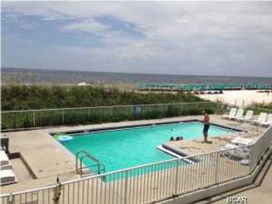 One of the best entry level opportunities to get your feet in the sand right on Panama City Beach! This unit is located right on the beach in front of the pool. Wow! And only a half mile to Pier Park. You can walk across the street to one of the best oyster bars in Panama City Beach. Don't miss out on this one! Cash only.