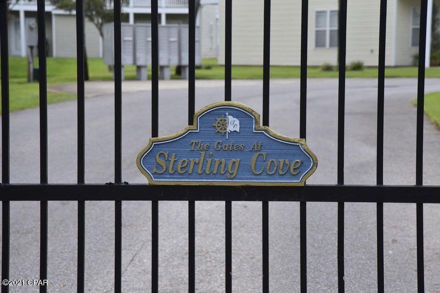 You do not want to miss this incredible opportunity to own in this charming gated community, the Gates of Sterling Cove. You will love the convenient location, within minutes from the Emerald Coast's breathtaking beaches, shopping, restaurants, the Navy Base, schools and plenty of entertainment. This immaculate 2 Bedroom, 1.5 Bath house has been very well cared for by the owner over the years and it is move in ready! This is perfect for a first time home buyer, an investment rental property, retirement at the beach or as a primary or secondary residence. This house offers a single car garage, a large exterior storage unit, an oversized balcony overlooking the spacious backyard. The HOA takes care of all lawn maintenance, annual pressure washing, termite bond and the community pool. No Short Term Rentals Allowed.