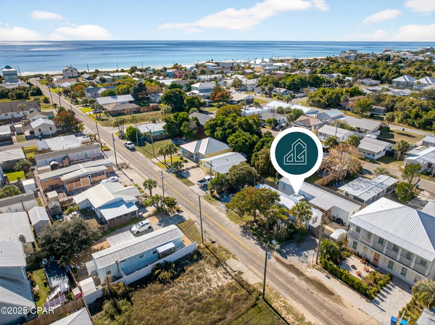 All kinds of options with this opportunity! The existing mobile homes have been heavily updated and are producing $37,200 in annual income. Also, the house plans for the home built in the photos are also available. Buy now and enjoy steady revenue until you are ready to build, or, go vertical now (see streetscape renderings) to take advantage of the rental possibilities. Close to 30A, the airport the brand new research hospital (under construction) and all of the new amenities that PCB and 30A have to offer. Make an offer today on this prime location.