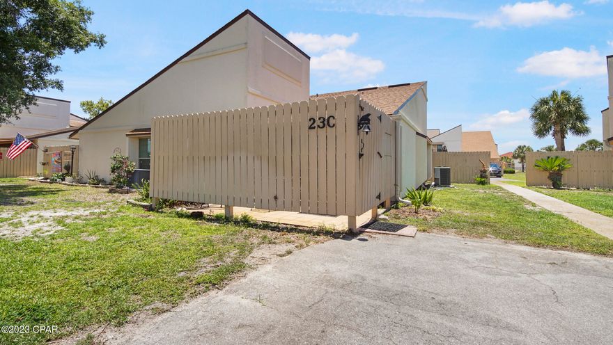 CURRENTLY UNDER CONTRACT, SELLER WILL CONSIDER BACKUP OFFERS Ready to own an affordable beach home as a 2nd home or vacation rental property? THIS is the one ! Used as a primary home for the past few years, this1 bed condo is in fantastic condition. Wood look TILE floors in all the common areas, updated walk-in shower, white cabinetry, and a large enough bedroom for a king size bed & bunks. This condo comes furnished and the kitchen is fully stocked. Enjoy the private enclosed patio space to relax and cook out. Horizons is a gated complex on the west end of the beach that offers you & your guest a short walk to get to the white sandy beach. Horizons offers numerous pools, rec center, gym, tennis, hot tubs and more. If you are ready for shopping, entertainment and tons of restaurants then Pier Park is just 2.5 miles away.