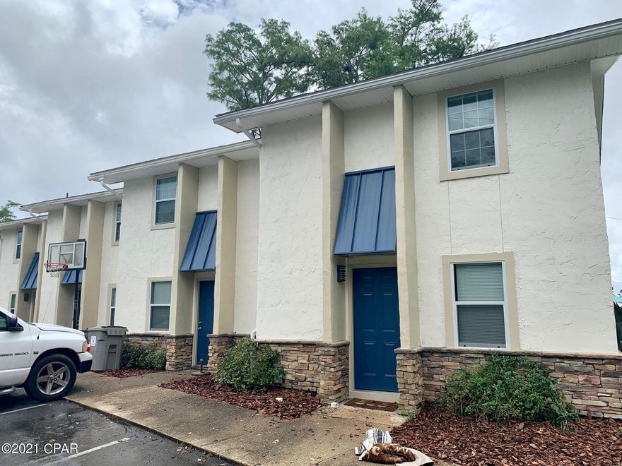 Excellent addition to add to your rental portfolio. This quadruplex consists of 4 townhome units that are 2 bedrooms, 1.5 baths each. Currently each unit is rented long term for $1,295/month. Property would also make good short term rentals. Close to the beach, convenient to Thomas Drive as well as PCB Parkway. Units are individually metered, tenants pay their own utilities. Seller pays for lawn maintenance.