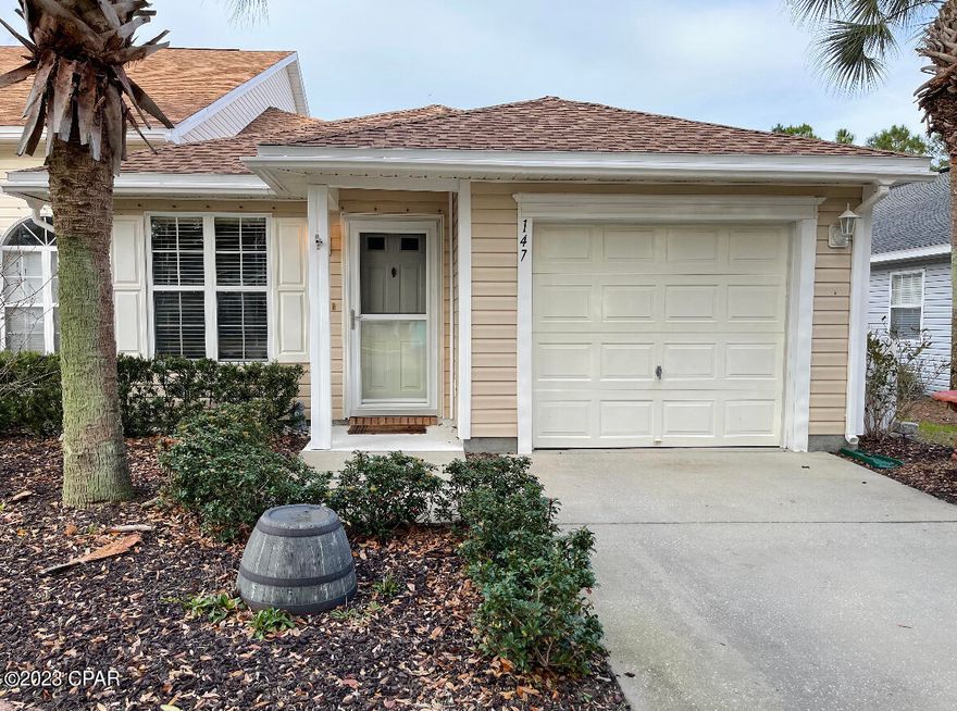 Rental townhouse unit in a great location, available October 1st! Centrally located in PCB and close to everything, this 2 Bedroom, 2 Bath, has an enclosed Sunroom that is  heated and cooled, plus a 1 Car Garage. The completely refreshed, one level townhouse is an end unit with beautiful backyard views of protected Florida wilderness. Palmetto Trace is an owner association based beautiful community, an easy walk to Pier Park, shopping and the beach. It features 2 community pools with separate entrances from Back Beach or Pier Park Drive. Only 20 minutes to the Airport and 15 minutes to 30A. Rental information consists of: $2400 month with a 12 month lease and $1000 deposit. No animals over 25 lbs. (Requires additional $500 non-refundable pet fee).