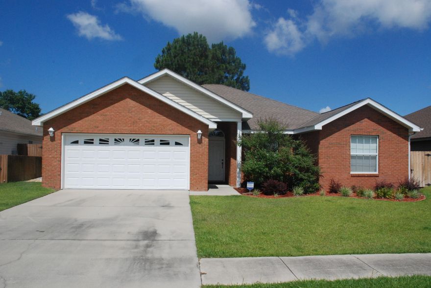 Wonderful one-owner four bedroom home in Cedar's Crossing on a peaceful cul-de-sac. This great neighborhood is located conveniently to shopping, schools and Tyndall Air Force Base. As you enter the home you will immediately notice the open and bright floor plan. The spacious family room features a corner fireplace and is open to the kitchen. The split bedroom plan offers three bedrooms and a bath on one side and the master on the other. The large master bedroom has a tray ceiling and the master bath has two closets and double vanity. The peaceful back yard has a covered porch and is fully privacy fenced with a gate on one side. This is a fantastic family home, low maintenance and a great neighborhood. Call your Realtor today for your personal appointment.