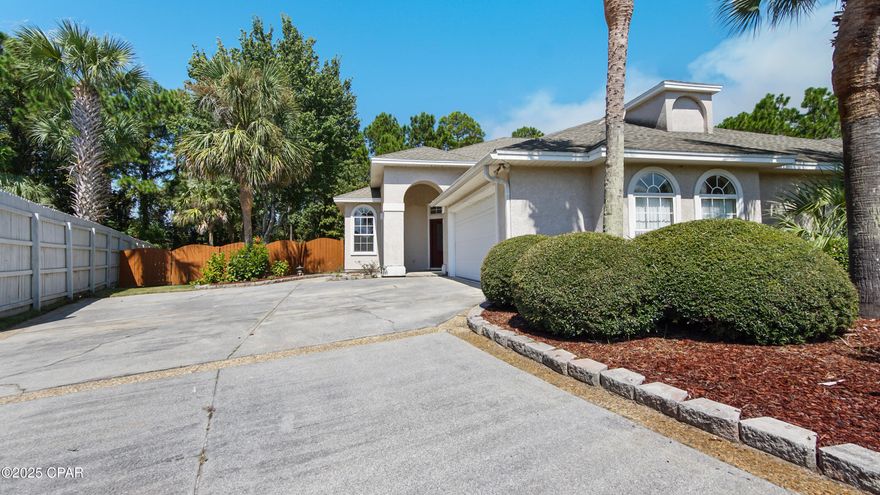 Available to rent in the gated community of Dolphin Bay on Panama City Beach. This 3 bedroom home with 2 bath is loaded with luxury finishings including hardwood floors, crown molding, granite counters and a sunroom. Dolphin Bay features a marina and boat launch with rental slips available. If you want to be on the East end of the Panama City Beach close to NSA PC then you'll want to check out 7028 Starfish. The yard also has a double gate to park a boat or trailer. It's also a spacious fenced yard for dogs. This unique floor plan is only one of 6 in the neighborhood and the ONLY one with a private driveway and side garage entrance.   4.5 miles to the beach. Neighborhood amenities include tennis, pickleball courts, and a safe family friendly atmosphere. Golf-cart friendly community. Ask about discounted security deposit for Active Duty Military. Pets considered but not guaranteed. This is the ONLY rental available in the gated community of Dolphin Bay!