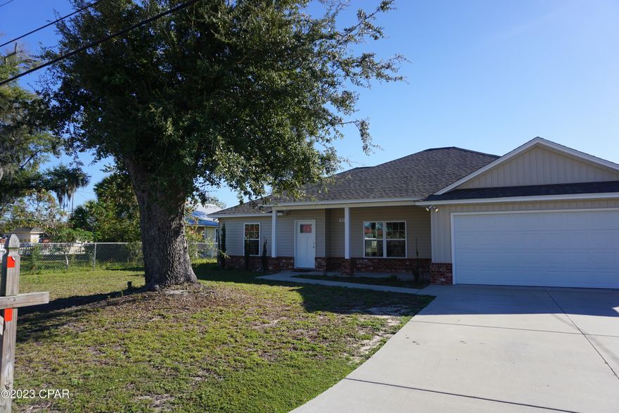 Close to Tyndall Air Force Base, this 3 bedroom 2 bath home with large open plan is only a few years old and well taken care of. The open kitchen with solid white cabinets, SS appliances with Island. The living area and dinning are open as well allowing for all kinds of needs. Nice size bedrooms with plenty of room and the master bedroom has box ceiling with walk-in closet. The master bathroom has  shower and tub combo and double vanity. Full bathroom has tub/shower combo with vanity. This home is located in a good area of town and is close to Tyndall Air Force Base. Nice size lot for all kinds of stuff and a great family home with lots of storage. Call for your personal or virtual tour today.