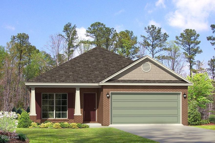 Welcome to Andrews Plantation. This new subdivision located in Panama City is now selling. This Oakley floor plan is under construction and is on a corner lot. As you enter this home you will find vinyl plank flooring throughout the common areas. Just off the foyer is a room that could be used as a dining room or study/office. The walls are orange peel texture and have quality paint, elegant doors are finished with brushed nickel hardware. The kitchen is open to the breakfast area and

has a center island. Appliances include a smooth top stove, dishwasher and microwave and a Kinetico Water filtration system. A standard smart home package is also included with KwikSet Keyless entry, Echo Dot & Qolsys touch panel which can be integrated.