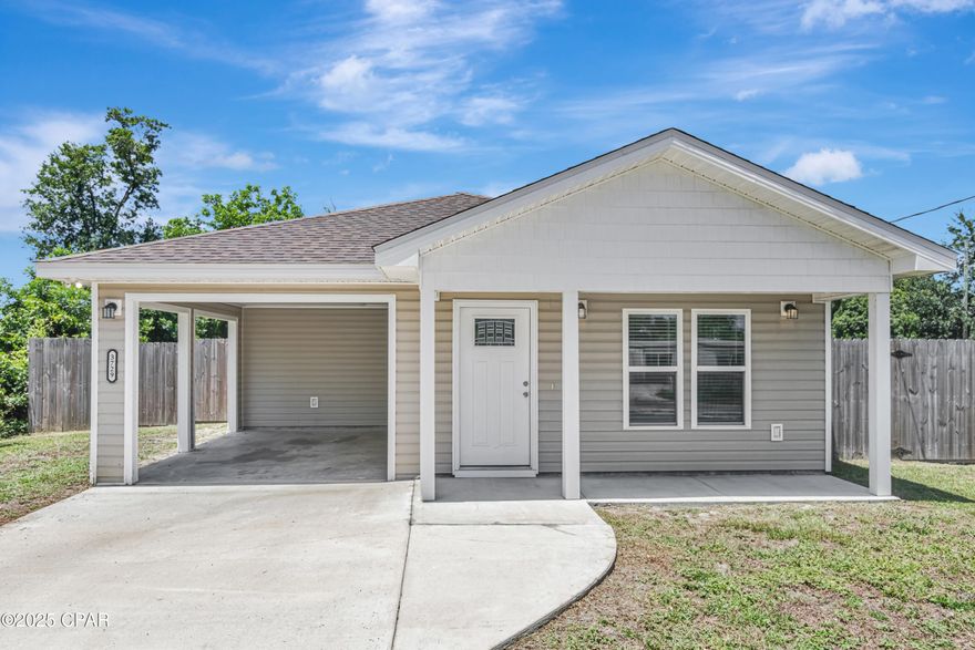 Welcome to this charming like new 2 bedroom/2 bathroom home. It offers modern luxury with an open floor plan, natural light and easy movement making it perfect for entertaining. Step inside to find luxury vinyl plank flooring that flows seamlessly throughout. The kitchen which is the heart of the home features elegant quartz countertops complimented by stainless steel appliances ideal for both everyday cooking and special occasions making it a chef's delight. The fully privacy-fenced backyard provides a serene outdoor space for relaxation, gardening, entertaining and much more. Located in close proximity to Tyndall Air Force Base, shopping centers, schools and wide array of dining options.