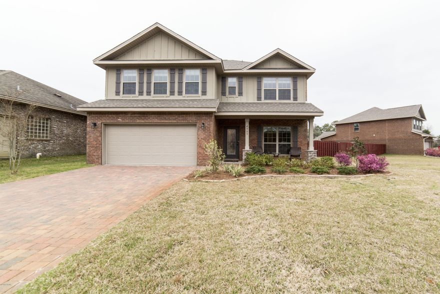 This beautiful home is located in a gated community convenient to shopping and Tyndall AFB. There are 4 bedrooms, 3 1/2 baths, and a bonus room. The living room features gorgeous real hardwood floors, recessed lighting, and a ceiling fan. The kitchen boasts granite countertops, stainless steel appliances, pantry, and a dining area. The master bedroom features walk in closet and the master bathroom has dual sinks. On the second floor, a large bonus room makes a great area for a game or theater room. Bedrooms 2 and 3 are connected by a Jack n Jill bathroom with a double vanity. The laundry room is conveniently located in the hall. Irrigation system, wavered driveway, covered back patio, and two car-garage. All measurements are approx, please verify if important.