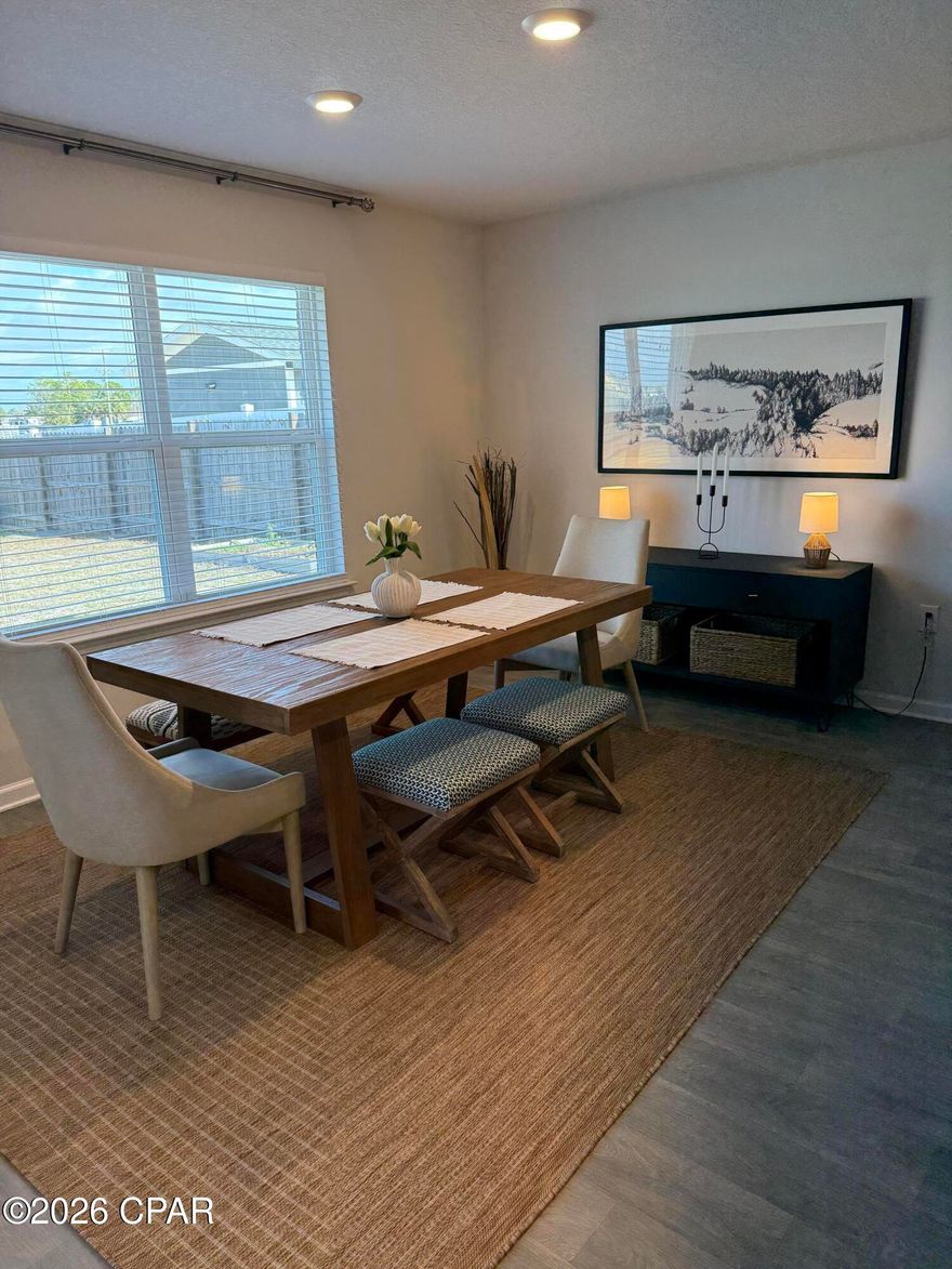 Welcome home to a beautifully designed 4-bedroom, 2-bath brick home located in one of Southport's most desirable gated communities just minutes from Deer Point Lake and public boat access.
Step inside to discover an inviting open-concept floor plan that balances comfort, functionality, and modern style. The spacious living area features luxury vinyl plank flooring, recessed lighting, and seamless flow into a stunning kitchen with granite countertops, a tile backsplash, stainless steel appliances, and a large island perfect for entertaining.
The split-bedroom layout offers privacy for the primary suite, complete with a spa-style bathroom featuring a double vanity, walk-in closet, separate shower, and a deep soaking tub for relaxation.
Outside, enjoy Florida living on your covered back patio overlooking a fenced backyard, ideal for pets, play, or hosting weekend BBQs. There's even a shed and outdoor shower for those post-lake days.
Located just off Hwy 77, you'll love the peaceful community feel with gated entry, playground, and well-kept streets, all within a short drive of Panama City, Lynn Haven, and local schools.