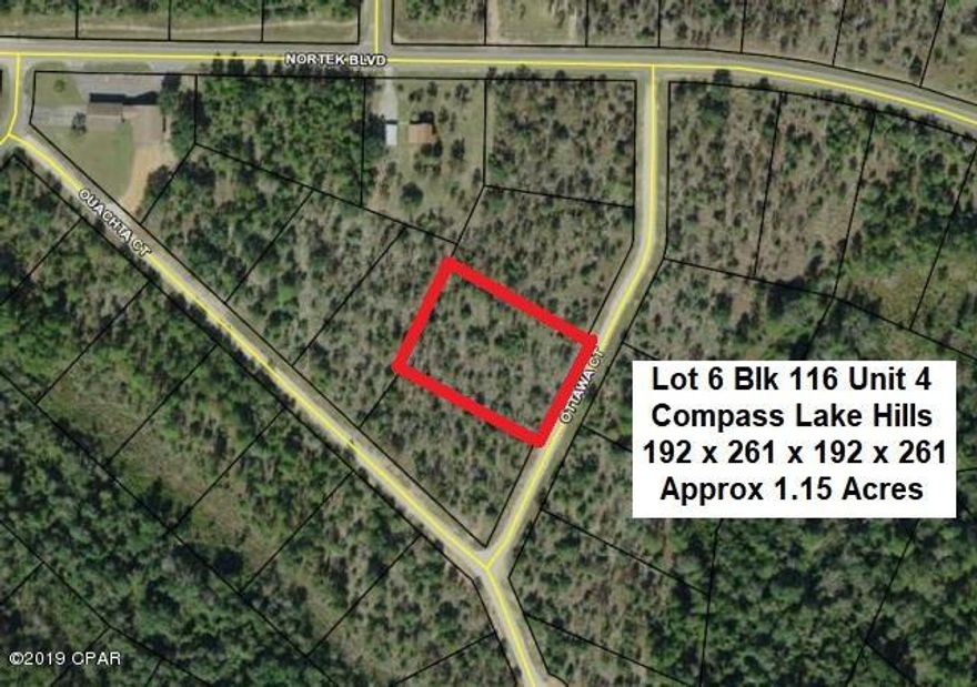 VERY NICE LEVEL, HIGH & DRY 1+ ACRE LOT in the Compass Lake in the Hills Community in NorthWest Florida. Conveniently located just 15 minutes South of Interstate 10 at Marianna and 40 minutes North of Panama City for Shopping, Restaurants, Entertainment, and Beautiful Gulf Beaches. This Lot is just about 500' from Paved Nortek Blvd and just around the corner from the Fire Station. Site Built or Modular Homes only in this part of the development, no mobile homes. As an owner in this development you have access to Private McCormick Lake for Fishing, Swimming, Canoeing, Kayaking, etc, as well as the Main Lodge on Compass Lake with Swimming Pool, etc. ACT NOW to take advantage of this opportunity to purchase this Lot in a GREAT LOCATION at a GREAT PRICE  !!