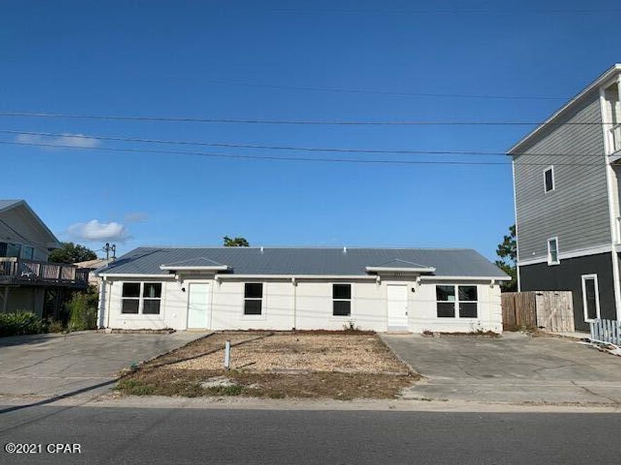 'CURRENTLY UNDER CONTRACT, SELLER ACCEPTING BACKUP OFFERS'

Attention Investors!! Great Investment Opportunity for short term rentals. You can see the Beachfront restaurant, Schooners, from the South side units' front door! Needless to say it's walking distance to the beach and beach accesses. Pack up your beach gear and go! Previous owner rented this out for long term renters, either works for this property. This duplex has so many great updates, you have got to see! New kitchen appliances, New fixtures, New kitchen cabinets added, New Quartz countertops, New Hot Water Tanks, New windows, New AC condensers and ductwork, stucco has been redone, fresh paint, metal roof done in 2019. Short walk to the beach, restaurants, St. Andrews State Park, marinas, etc...  Great Great Location!!