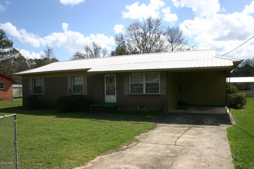 Great little starter home or for the buyer looking to downsize. 3 bedrooms 1 bath. Brick home with a metal roof Lot is fenced with chain link fencing. You really should schedule a showing of this home before it is gone. Located in a quiet neighborhood of Chipley. Convenient to down town and shopping. The city of Chipley is a friendly little town with a lot of charm and history.
