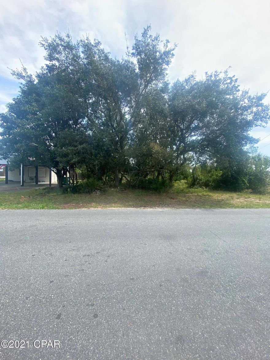 High and Dry! Flood Zone X; Gorgeous lot on desirable street with stunning Live Sand Oak Trees; steps to an adorable park with playground and picnic areas; two and a half blocks to public beach access; Zoned R-1c (single family residential, no trailers); 

This is the perfect place to build your beach house!