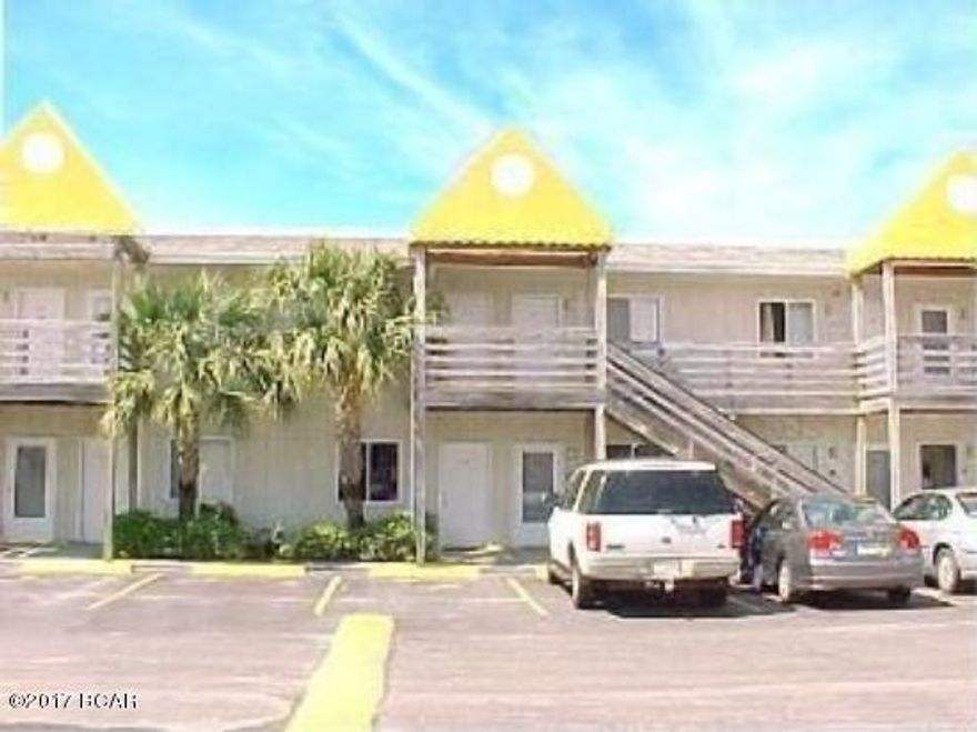 Waterfront 2nd floor 1 Bedroom condo with wood floors throughout, fully furnished with balcony overlooking the Sun Harbor Marina.  Comcast Basic Cable, Pest Control (Orkin), W/S/G included.  Community pool on premises.  All Electric.