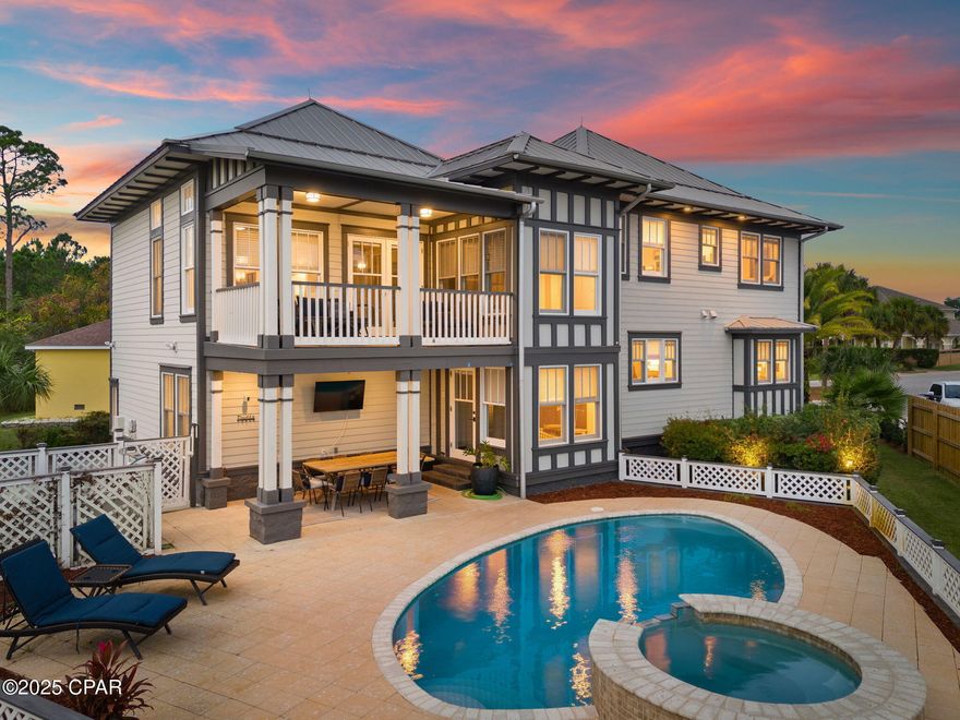 Stunning coastal retreat in Bay Point! This spacious 4-bedroom, 3.5 bath home features 2 master suites, including a luxurious primary master with a walk-in shower, relaxing soaker tub, & a private balcony overlooking Grand Lagoon! Gorgeous hardwood floors run throughout & the main level offers a dedicated office/flex space perfect for work or study. 
Enjoy an extra-large garage with 2 double doors, providing ample room for vehicles, storage, or hobby space. Step outside to your private pool and spa, ideal for entertaining or unwinding after a day on the water. 
This property blends comfort, luxury, and unbeatable views-an exceptional opportunity in a highly desirable community.  HOA fees $1,650 annually
All measurements approximate. Please measure if important