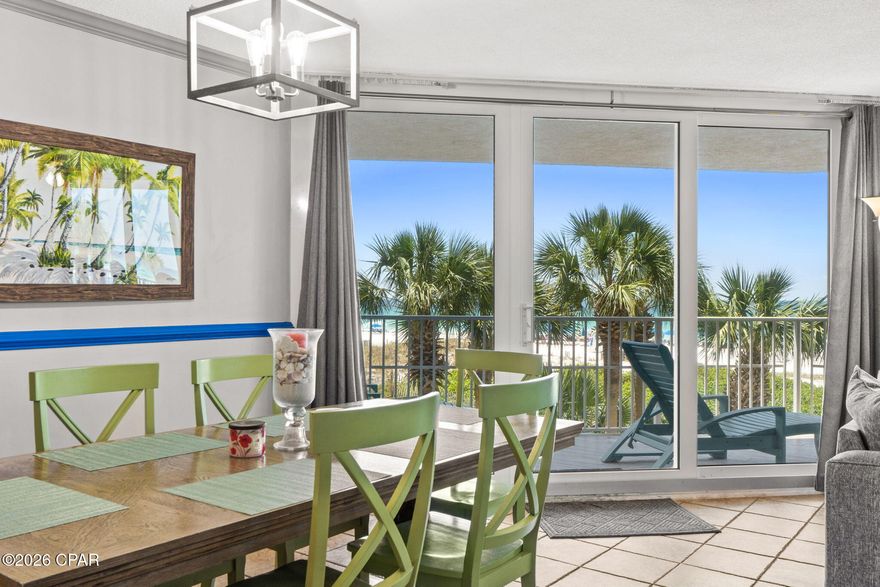 Experience Gulf-front living at Unit E206 at Dunes of Panama, a fully furnished and turnkey condo perfectly positioned on the white sands of Panama City Beach. This beautifully maintained unit offers spacious living areas, a private balcony, and strong vacation rental potential, making it ideal as a primary residence, second home, or income-producing investment. The property is being sold fully turnkey with established rental management already in place for a seamless transition for the next owner. An added bonus is the inclusion of a separate deeded garage space with the purchase -- a rare and highly desirable feature in Panama City Beach. Residents and guests enjoy resort-style amenities including beachfront pools, tennis courts, fitness facilities, on-site dining, and direct beach access, all conveniently located near shopping, restaurants, and local attractions. Seller is offering 1% concessions with an acceptable offer.
