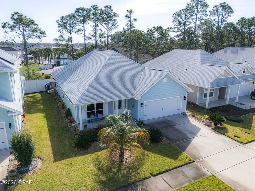 Step into coastal living at its finest in the desirable Moonraker community, Walking distance from the white-sand beaches of Panama City Beach. This beautifully maintained home offers modern construction, an open layout, and a relaxed coastal feel, perfect for full-time living, a second home, or a investment property.
Property Features
3 Bedrooms  2 Bathrooms
Thoughtfully designed split floor plan offering privacy and comfort.
Open-Concept Living Area
Spacious family room, ideal for entertaining or relaxing after a day at the beach.
Modern Kitchen Offers Granite countertops, shaker cabinetry, stainless steel appliances, and a large center island. 
Primary Suite, Generous bedroom with walk-in closet and ensuite bath featuring dual vanities and a separate tub and shower.
Luxury Vinyl Plank Flooring
Durable, stylish, and perfect for coastal living. Home features energy efficient blinds and blackout drapes for better temperature control.
Set up for a smart home.
Including whole house Halo Air purification by Pristine Air Bioforce Defense UV System.
Covered and screened in Back Patio, with Hunter Fans rated for high moisture content.
A peaceful outdoor space for grilling, morning coffee, or bird watching.
Attached 2 Car Garage,
Convenient parking and storage for beach gear, bikes, or golf carts.
Low-Maintenance Yard, No maintenance back yard has walk around wood deck off of the screened in covered patio.
Easy upkeep so you can spend more time enjoying the beach lifestyle.
Don't forget to visit the Dog Park in the neighborhood and have a nice relaxing walk around the beautiful pond in the center of the neighborhood.
Moonraker Community known for its quiet streets, friendly atmosphere, and unbeatable location. Residents enjoy:
Quick access to the Beach, 1/2 mile walking distance to White sandy beaches & Miller County Pier. Family Fun walking distance to Shipwreck Water Park and 1/2 mile to your favorite home stores, Lowes, Home Depot, Publics, restaurants, and coming soon Aldi's. 
Close proximity to Pier Park, shopping, dining, and entertainment
Easy access to Hwy 98.
A peaceful, walkable community ideal for full-time residents or vacationers 
Near schools, parks, and local attractions
Convenient to both Panama City Beach and Panama City amenities.
This home at 224 Moonraker Circle offers the perfect blend of modern comfort and coastal charm in one of PCB's most sought after neighborhoods. A must see for buyers seeking a move in ready property close to the beach.
If measurements deemed important buyer to verify.