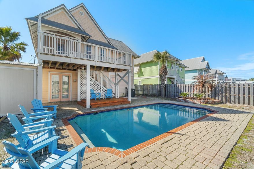 Turnkey POOL home on the East End? Yes please! Walking distance to the ever popular Schooner's beachfront restaurant just a couple blocks away, this ideally located home has an open floor plan, cathedral ceilings, and great outdoor space with a covered patio and open air deck. You'll love the walkable neighborhood with multiple public boat ramps for boating, jet skiing and all the summer time fun! Minutes to St. Andrew's State Park, marinas, Captain Anderson's and the Navy base, this home checks all the boxes!
Renovated last year with all new furnishings, appliances, kitchen backsplash, master flooring, fixtures and many repairs, this property is an ideal primary or vacation rental. Managed by an experienced AirBnb superhost, this home is well positioned for great success in the new year & will convey with a robust calendar of bookings ahead!