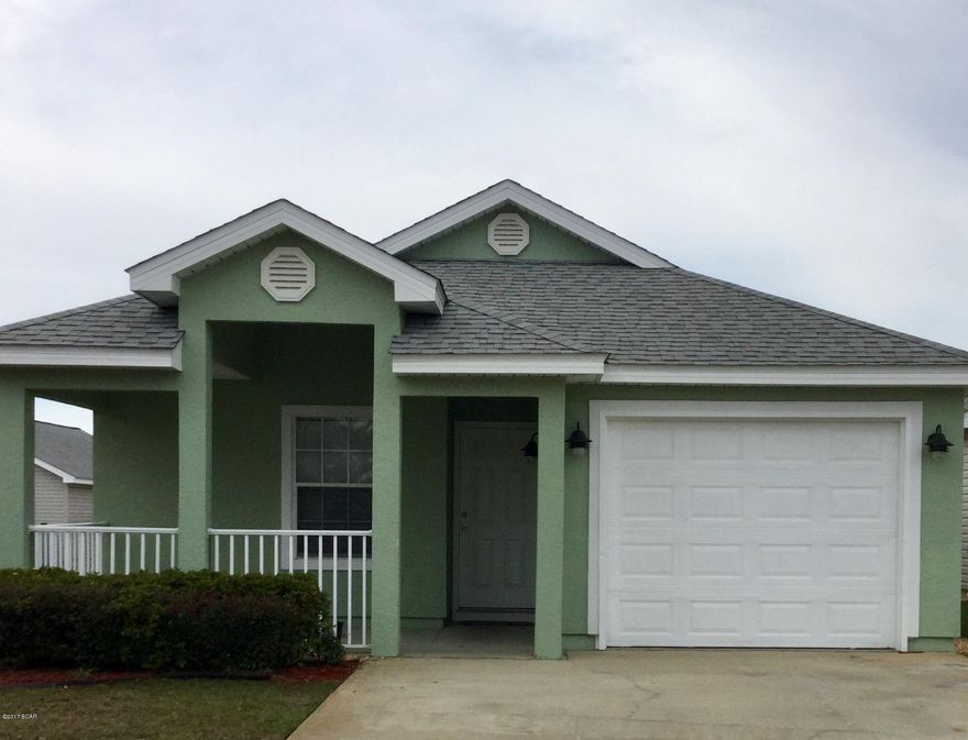 This is the very popular THREE BEDROOM – TWO BATH – ONE CAR GARAGE Palm Cove detached home! All flooring is low maintenance ceramic tile. It has a large screened back porch. The home sits in a quiet cul-de-sac. Freshly painted interior and exterior. Ceiling fans in all the rooms and back porch. Additional storage in the attic over the garage. The Palm Cove gated community is centrally located and close to the beach, restaurants, Publix, Home Depot, Lowe's, shopping areas, kid’s entertainment and down the street from Shipwreck Island Water Park. Amenities include a gated community, yard maintenance, trash, two pools, picnic area and playground. Age, square footage and dimensions are approximates.