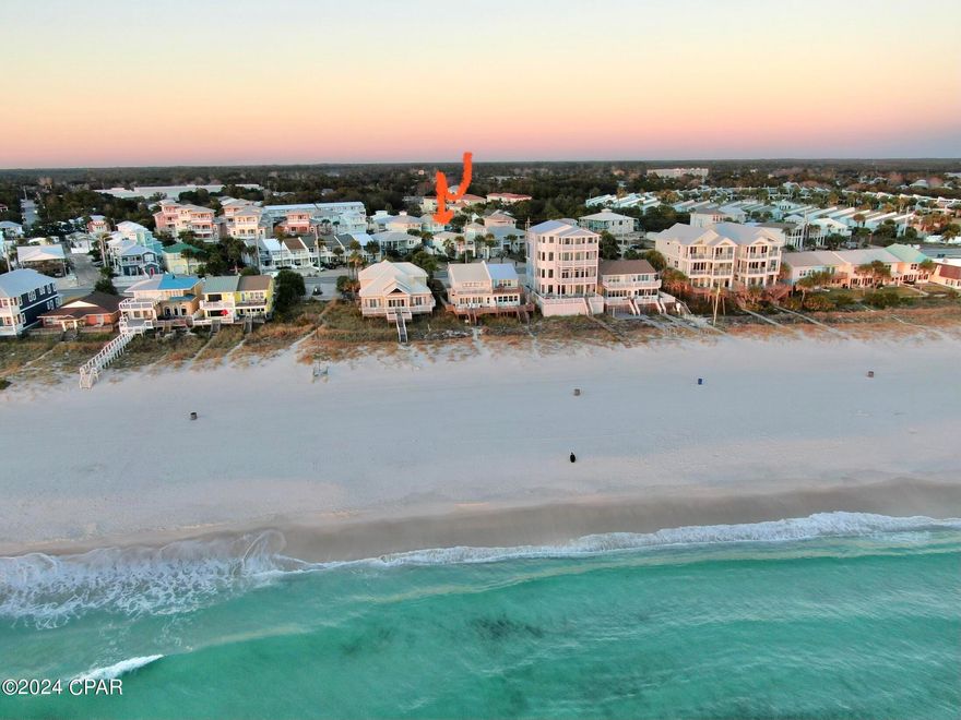 CURRENTLY UNDER CONTRACT, SELLER WILL CONSIDER BACKUP OFFERS~Beautiful Beach House only steps from the Gulf of Mexico via Access #93, directly across the street.  Located on the North side of Front Beach Road, on the quiet west end in Sunnyside Beach, just East of Carillon Beach. Small HOA with only 4 homes sharing pool and grilling area. 
With 3 Bedrooms & 3 Full Baths, the home currently sleeps 8 comfortably. The master bedroom features a private balcony with views of the Gulf and a private bath.  The main level offers a spacious Living room, Dining room, half bath, and updated kitchen with direct access to the shared pool.
Great rental with future reservations available to buyer if desires.