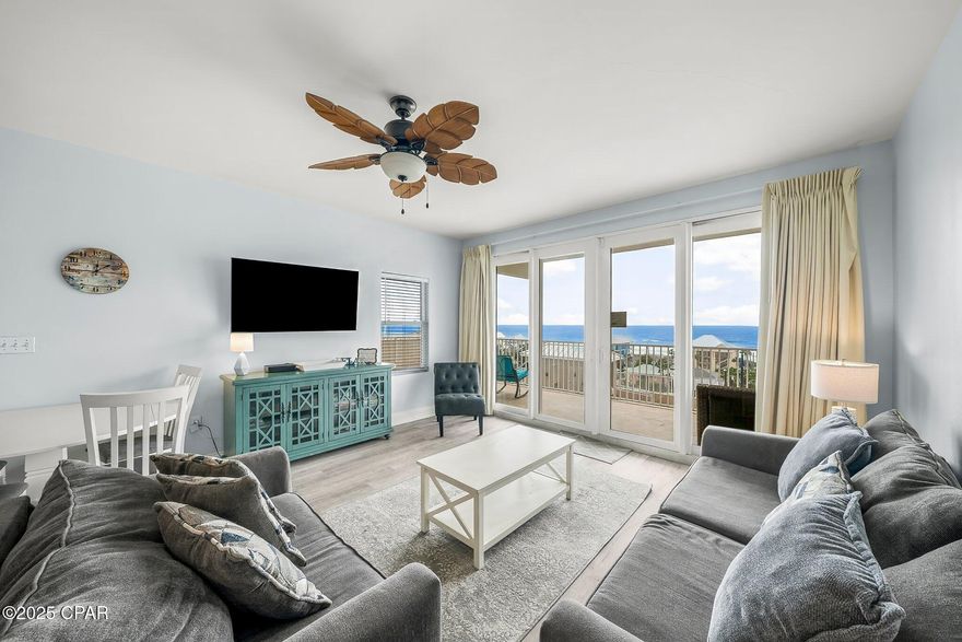 Welcome to one of the best located condos in the building.   This EPIC end-unit three-bedroom condo combines STUNNING GULF views, a HUGE wrap around balcony, and an IDEAL location on the low fifth floor just one floor above an amazing pool and owner parking deck.  With 1483 sf, three bedrooms, three full baths, and bunk room this condo provides ample room for up to ten people.  This rental machine provides your guests an amazing place to stay with easy access to amenities and just a short walk across the street to the beautiful beaches.  In addition to easy beach access, Laketown Wharf is in the heart of shopping, dining and entertainment.  Offering five pools, fitness center, 52000 sf boardwalk, covered parking, restaurants, as well as private beach access, and Walmart very nearby, you and your guests will have everything you need for an amazing stay.  Many people also live full-time in Laketown Wharf so making it your home, or second residence is a viable option.  Fully furnished and rental ready!  LOCATION! LOCATION! LOCATION!  Make this incredible condo yours!