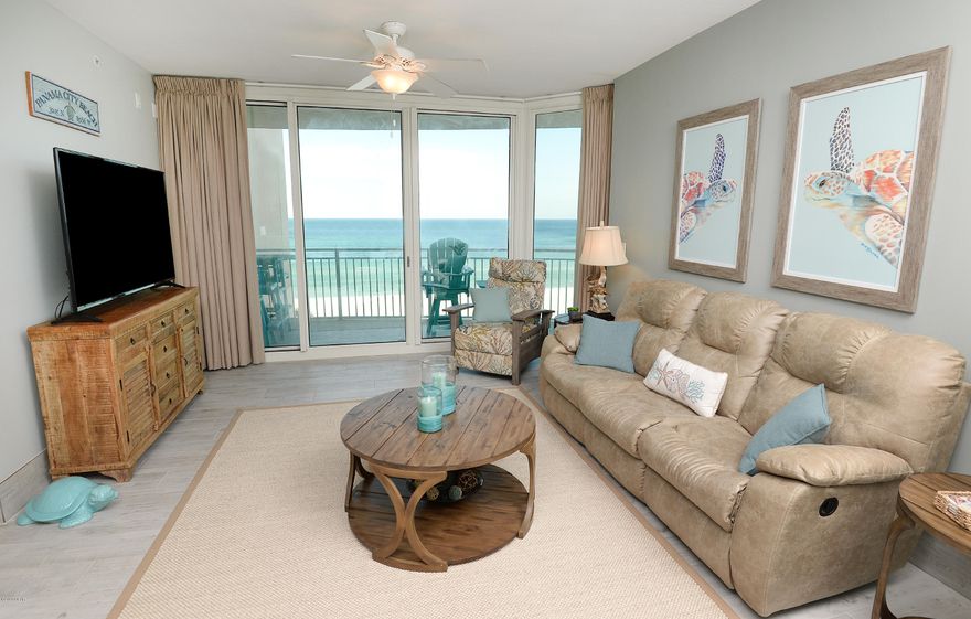 THIS IS TRULY A MUST SEE....Gorgeously Decorated Upscale 2BR / 2BA Unit at AQUA Condominium Resort!!!! This 1,368 square foot floor plan is the largest 2 BR w/ Bunk in AQUA. The wrap around balcony offers spectacular views to the West and of the Gulf Mexico and even better yet... both Bedrooms have their own balcony access! New tile flooring throughout the entire unit, stainless steel appliances and granite countertops in the Kitchen. Current Owners have used this amazing beach property as their second home, which shows in all the cozy and chic details you will find in this unit. Located on the third floor, which in AQUA is the floor for the sky bridge, you can easily walk directly to your condo. But if you prefer there is also an elevator that goes directly to the third floor, so you will not have to wait long for elevators! Truly an outstanding home in one of the best locations on the beach. AQUA is one of the Premier Resorts on Panama City Beach!!! The location is so close to Pier Park you can easily walk to all the shopping, dining and entertainment it has to offer. Come see AQUA and this Spectacular Unit Today!!!! All dimensions are approximate and should be verified if important.