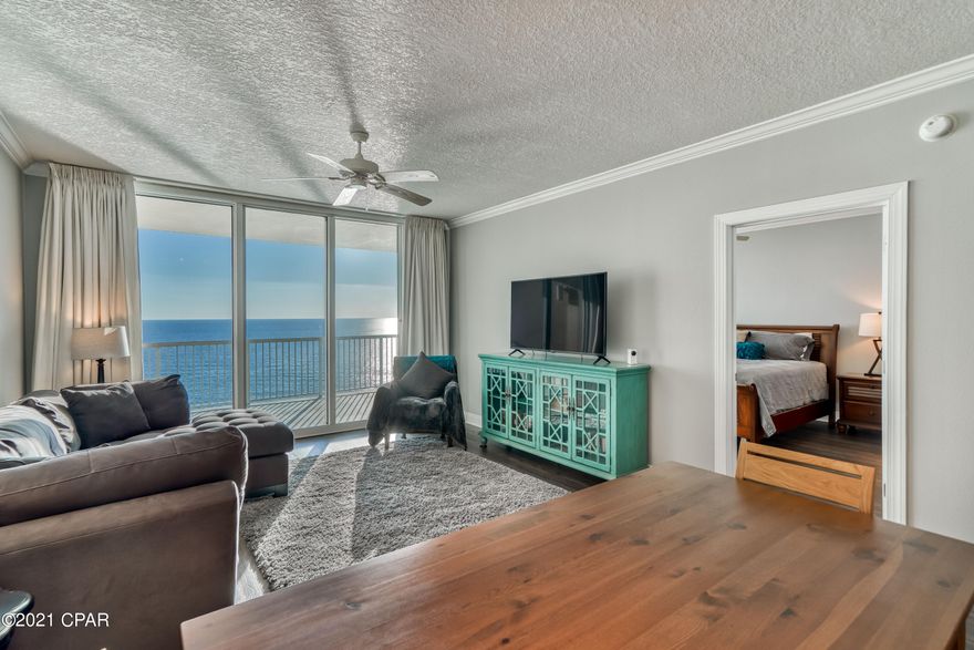 Welcome to Palazzo Condominiums in beautiful Panama City Beach, Florida! Now available is condo 603 a two bedroom, two bathroom, plus bunk room with 1345 sf of living space. This beachfront condo offers incredible views of the Gulf of Mexico from a very spacious balcony as well as from the open living/kitchen area or the beachfront master bedroom both which have their own balcony access. The comfortable chef's kitchen offers plenty of counter space and cabinets compared to other two bedroom condos in the market today. The master bedroom also has a walk in closet, double vanity, garden tub and separate standing shower. The guest bedroom and bunk room are both generous in size and the laundry will fit full size side by side units.  This is one of the best two bedrooms out there. Palazzo offers a wonderful amenity set including an elevated Gulf front pool, hot tub, complimentary beach service (Mar-Oct), fitness facility, and meeting room. At Palazzo you are on the desirable West End of Panama City Beach, 1 mile from Pier Park shopping center and less than 20 minutes from the Panama City Beach International Airport. Palazzo has 4 levels of covered Gulf Front parking under the building, so no need for massive parking garages with elevated walkways across the street.This is a wonderful opportunity to own an incredible unit at one of the finest condominiums in the entire area!