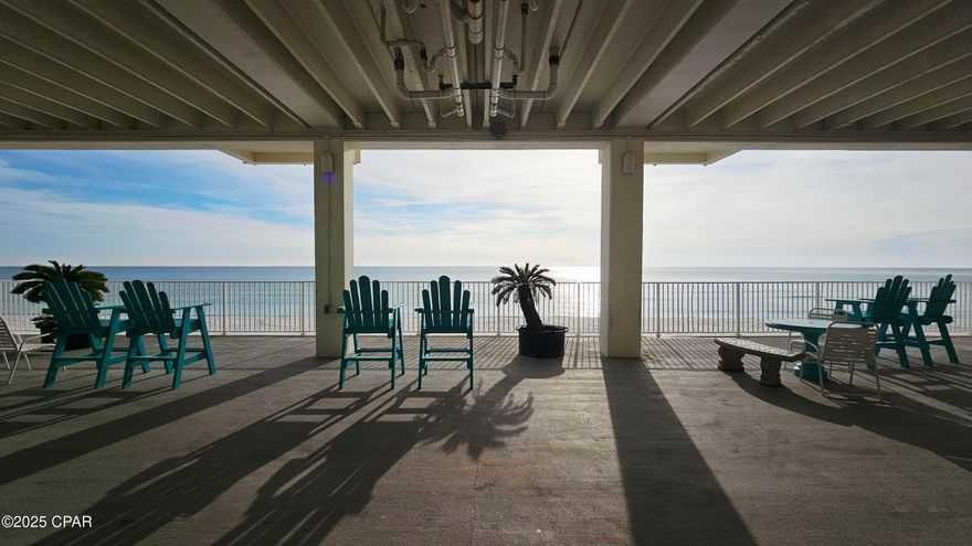 Studio Unit - Gracefully Renovated with New Ceramic Tile Flooring & Luxurious Walk-In Shower. Discover a Gulf-front investment opportunity that combines proven income performance with modern, recent updates. This historic income-producing studio has been beautifully refreshed with new ceramic tile flooring throughout, granite counter tops and a stunning new walk-in shower, elevating both style and guest appeal. Perfectly positioned with direct access to the Gulf's sugar-white sands, this charming studio continues to deliver rental income while now offering the modern touches today's travelers demand. The fresh ceramic tile and granite counter tops create a clean elegance, and the spacious walk-in shower adds a touch of luxury that earns rave reviews and repeat bookings year-round. Guests will be sure to end their day with unforgettable sunsets from the room or step outside on the walkway. Inside, they'll enjoy a fully equipped kitchen, comfortable living/sleeping area, and the convenience of stepping straight onto the beach .With its timeless Gulf-front location, established rental history, and these tasteful new upgrades—including gorgeous ceramic tile flooring and a spa-like walk-in shower—this studio represents the perfect blend of historic charm, modern comfort, and profitable coastal living. Other amenities on site is a large in ground pool and an owner's lounge with exercise equipment for that quick workout. Don't miss your chance to own a turnkey, income-generating piece of paradise on the Gulf!